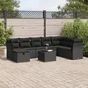 Image de vidaXL Salon de jardin 9 pcs avec coussins noir résine tressée