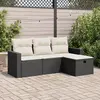 Image de vidaXL Salon de jardin 4 pcs avec coussins noir résine tressée