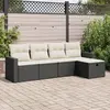 Image de vidaXL Salon de jardin 5 pcs avec coussins noir résine tressée