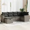 Image de vidaXL Salon de jardin 6 pcs avec coussins gris résine tressée