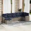 Image de vidaXL Salon de jardin avec coussins 7 pcs gris résine tressée