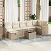 Image de vidaXL Salon de jardin avec coussins 8 pcs beige résine tressée
