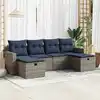 Image de vidaXL Salon de jardin 6 pcs avec coussins gris résine tressée