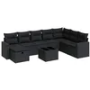 Image de vidaXL Salon de jardin 9 pcs avec coussins noir résine tressée