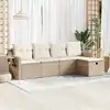 Image de vidaXL Salon de jardin avec coussins 5 pcs beige résine tressée