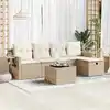 Image de vidaXL Salon de jardin avec coussins 6 pcs beige résine tressée