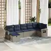 Image de vidaXL Salon de jardin avec coussins 7 pcs gris résine tressée