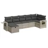 Image de vidaXL Salon de jardin avec coussins 7 pcs gris clair résine tressée