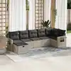Image de vidaXL Salon de jardin avec coussins 7 pcs gris clair résine tressée