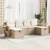 Image de vidaXL Salon de jardin avec coussins 6 pcs beige résine tressée