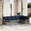 Image de vidaXL Salon de jardin 8 pcs avec coussins gris résine tressée