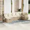 Image de vidaXL Salon de jardin avec coussins 7 pcs beige résine tressée