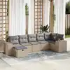 Image de vidaXL Salon de jardin avec coussins 7 pcs beige résine tressée