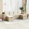 Image de vidaXL Salon de jardin avec coussins 6 pcs beige résine tressée