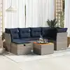 Image de vidaXL Salon de jardin avec coussins 7 pcs gris résine tressée