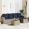 Image de vidaXL Salon de jardin 6 pcs avec coussins gris résine tressée