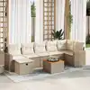 Image de vidaXL Salon de jardin avec coussins 8 pcs beige résine tressée