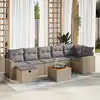 Image de vidaXL Salon de jardin avec coussins 8 pcs beige résine tressée
