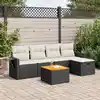 Image de vidaXL Salon de jardin 6 pcs avec coussins noir résine tressée