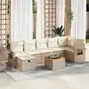 Image de vidaXL Salon de jardin avec coussins 8 pcs beige résine tressée