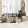 Image de vidaXL Salon de jardin avec coussins 7 pcs beige résine tressée