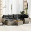 Image de vidaXL Salon de jardin avec coussins 7 pcs gris résine tressée