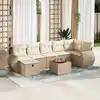Image de vidaXL Salon de jardin avec coussins 8 pcs beige résine tressée
