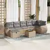 Image de vidaXL Salon de jardin avec coussins 8 pcs beige résine tressée