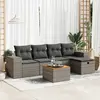 Image de vidaXL Salon de jardin 6 pcs avec coussins gris résine tressée