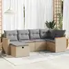 Image de vidaXL Salon de jardin avec coussins 6 pcs beige résine tressée