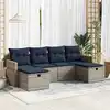 Image de vidaXL Salon de jardin 6 pcs avec coussins gris résine tressée