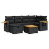 Image de vidaXL Salon de jardin 7 pcs avec coussins noir résine tressée
