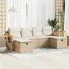 Image de vidaXL Salon de jardin avec coussins 6 pcs beige résine tressée