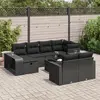 Image de vidaXL Salon de jardin 11 pcs avec coussins noir résine tressée