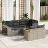 Image de vidaXL Salon de jardin 11 pcs avec coussins gris résine tressée