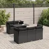 Image de vidaXL Salon de jardin 6 pcs avec coussins noir résine tressée