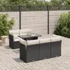 Image de vidaXL Salon de jardin 6 pcs avec coussins noir résine tressée