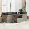Image de vidaXL Salon de jardin avec coussins 7 pcs gris résine tressée