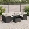 Image de vidaXL Salon de jardin 8 pcs avec coussins noir résine tressée