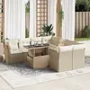 Image de vidaXL Salon de jardin avec coussins 9 pcs beige résine tressée