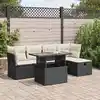Image de vidaXL Salon de jardin 6 pcs avec coussins noir résine tressée