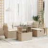 Image de vidaXL Salon de jardin avec coussins 6 pcs beige résine tressée
