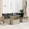 Image de vidaXL Salon de jardin 6 pcs avec coussins gris clair résine tressée