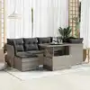 Image de vidaXL Salon de jardin avec coussins 7 pcs gris résine tressée