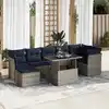 Image de vidaXL Salon de jardin avec coussins 8 pcs gris résine tressée acacia