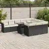 Image de vidaXL Salon de jardin 11 pcs avec coussins noir résine tressée