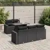 Image de vidaXL Salon de jardin 6 pcs avec coussins noir résine tressée