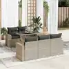 Image de vidaXL Salon de jardin 6 pcs avec coussins gris clair résine tressée