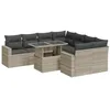 Image de vidaXL Salon de jardin 9 pcs avec coussins gris clair résine tressée