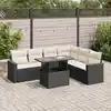Image de vidaXL Salon de jardin 7 pcs avec coussins noir résine tressée
